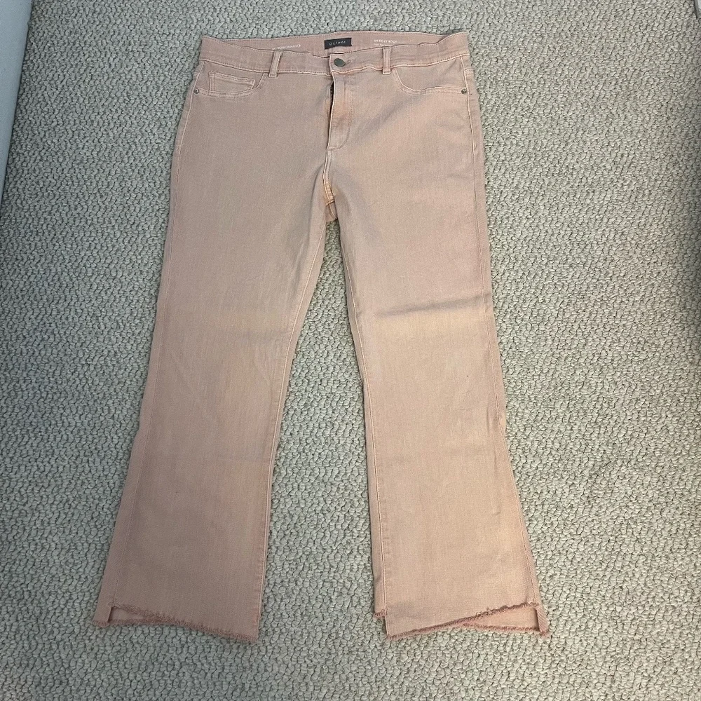 DL1961 Bridget Boot High Rise Instasculpt Crop Jeans in Bellini Frayed - Size 32